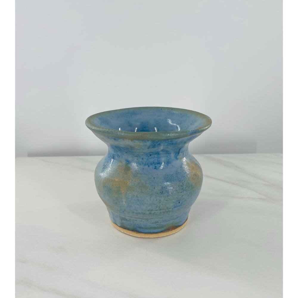 Blue Small Handmade Pottery Vase Home Decor